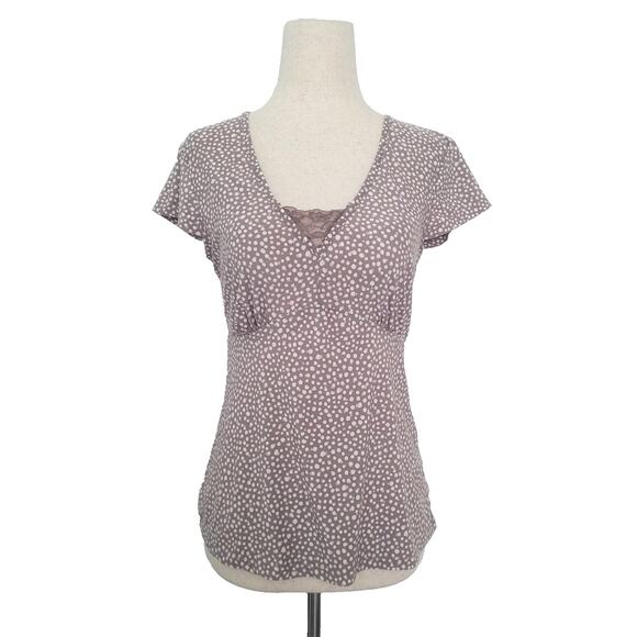 Marilyn Monroe Polka Dot Babydoll Top Size S Brown Coquette Romantic Dainty Lace - Picture 1 of 5